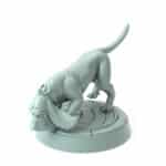 3D-printed guard hound with collar for fantasy RPGs and tabletop games