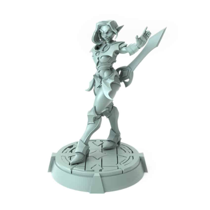 vampire warrior female 3D printed gothic sword fighter horror figure