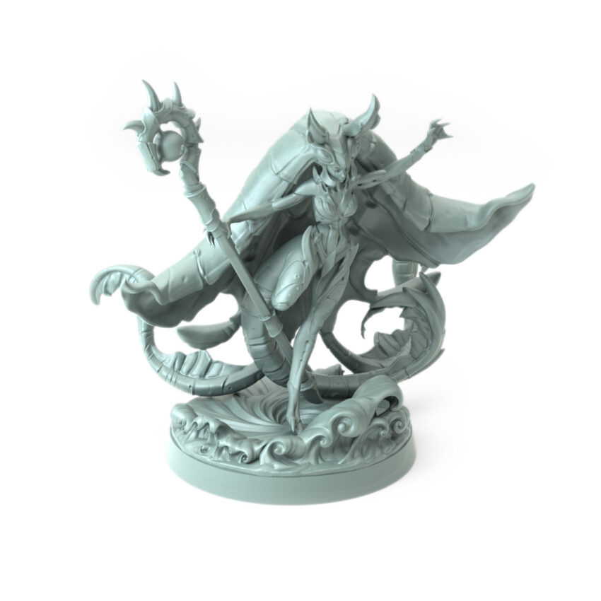 High-detail 3D-printed model of Oracle Bearers B featuring a mystical sea oracle with a glowing staff.