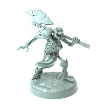 Orc Skeleton 3D-printed undead orc warrior for dark fantasy and Halloween-themed tabletop RPGs