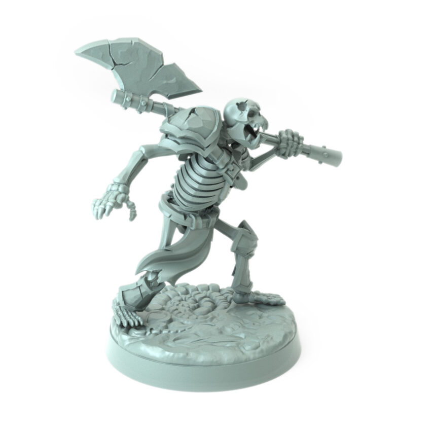 Orc Skeleton 3D-printed undead orc warrior for dark fantasy and Halloween-themed tabletop RPGs