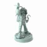 Herbalist miniature pulling a mandrake from the ground with a sickle in hand 3D printed for tabletop role-playing