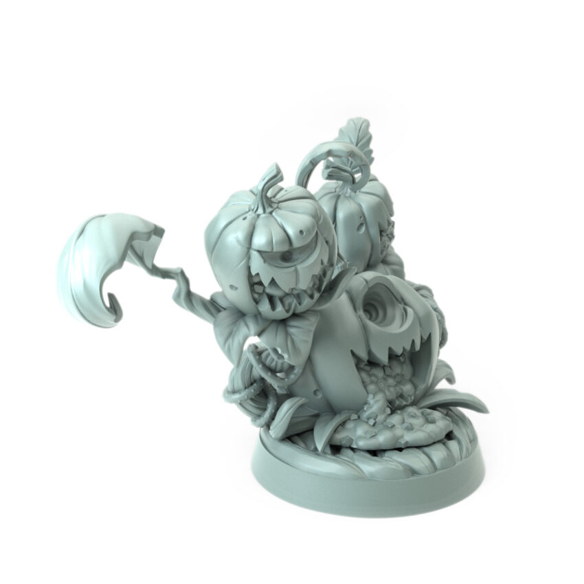 Pumpkin Feast 3D-printed animated pumpkin trio for Halloween and dark fantasy tabletop RPGs