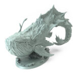 High-detail 3D-printed model of Queen Leviathan featuring a massive sea creature with detailed scales and fins.