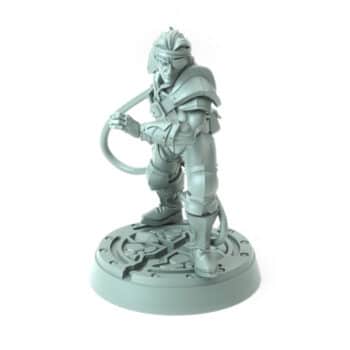 vampire hunter miniature 3D printed gothic figure whip-wielding slayer