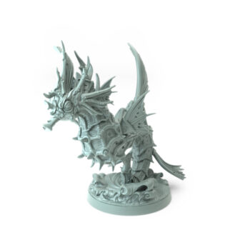 High-detail 3D-printed model of Seahorse C featuring a robust and dynamic sea guardian.