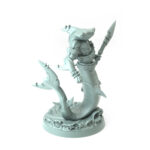 High-detail 3D-printed model of Shark A featuring a humanoid shark warrior with intricate armor and weaponry.