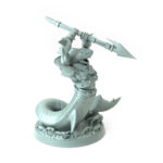 High-detail 3D-printed Shark H model featuring a sharkman warrior with a harpoon.