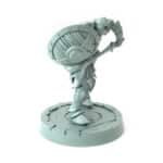 3D-printed fantasy miniature Shield Taunt Skeleton with defensive stance