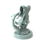 Spectre Seeking 3D-printed ghostly figure emerging from a tombstone for dark fantasy and Halloween-themed tabletop RPGs