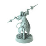 Elven warrior with spear in a calm confident stance detailed resin model.