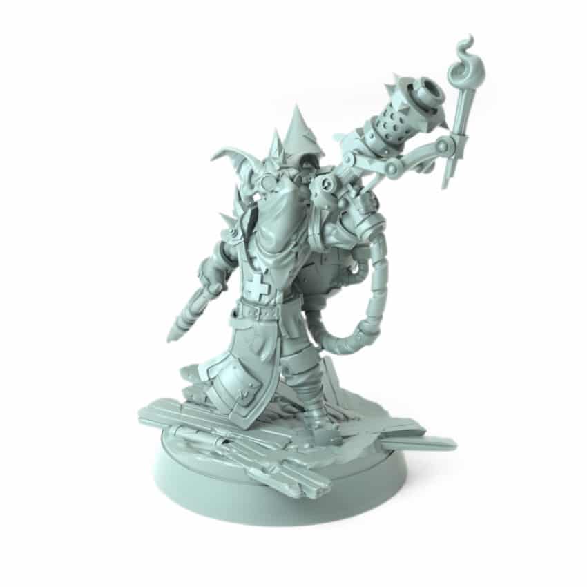 Surgeon Pose A Fire n Slice Doktor goblin fantasy 3D printed miniature for tabletop games