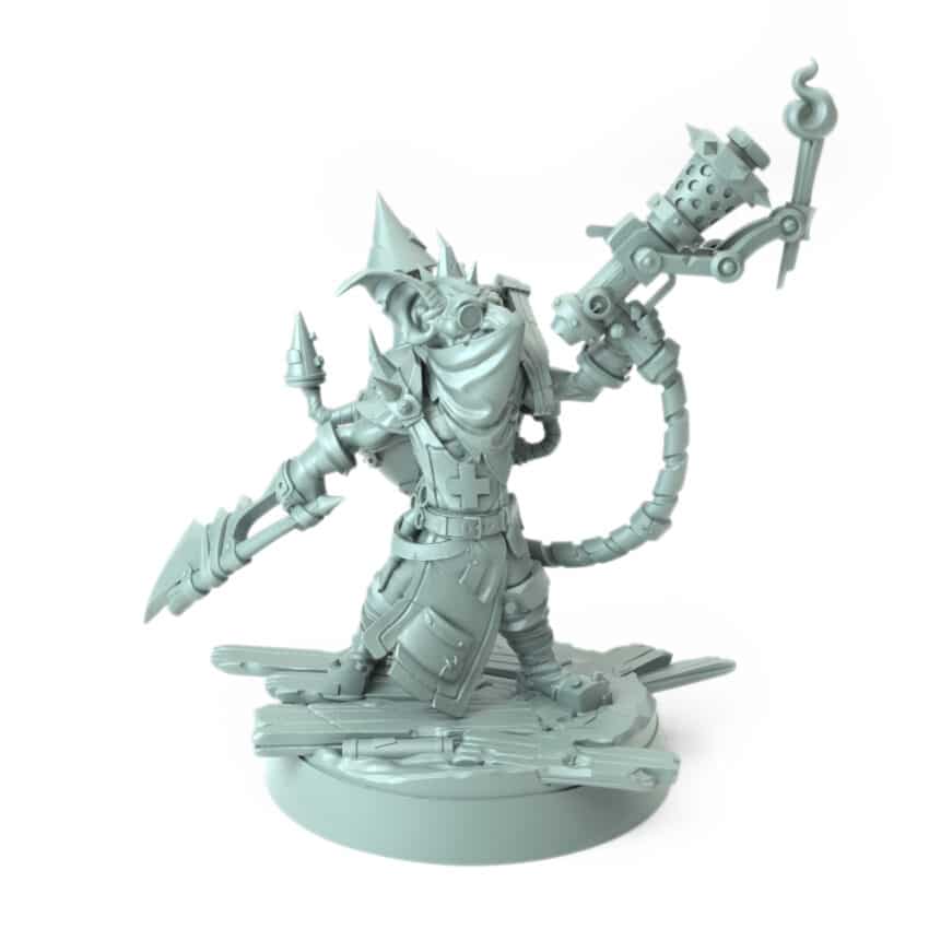 Surgeon Pose A Fire n Slice Doktor goblin fantasy 3D printed miniature for tabletop games