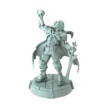 vampire sorcerer miniature 3D printed gothic figure with skull and sword