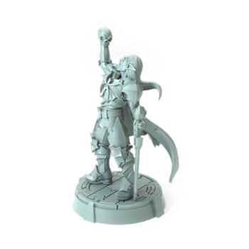 vampire sorcerer miniature 3D printed gothic figure with skull and sword