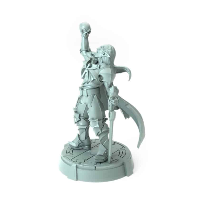 vampire sorcerer miniature 3D printed gothic figure with skull and sword