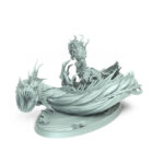 High-detail 3D-printed model of The Siren Queen riding a deep-sea creature.