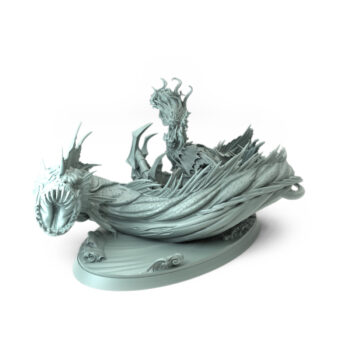 High-detail 3D-printed model of The Siren Queen riding an anglerfish mount.