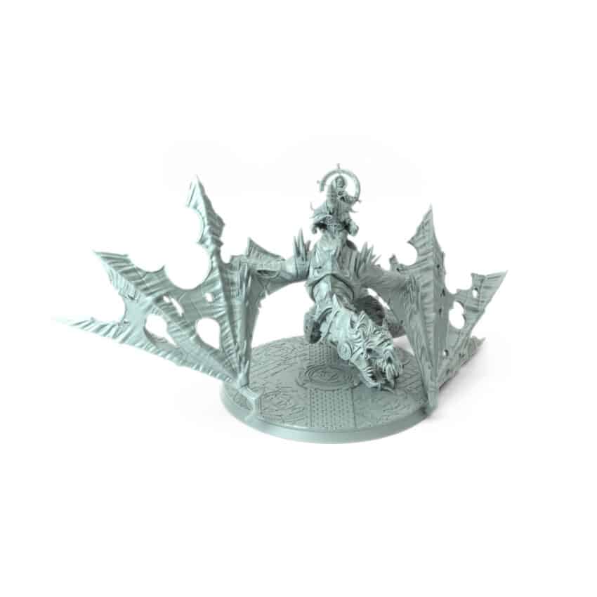 high detail 3D printed demon fantasy creature figurine with jagged wings and infernal design for tabletop games