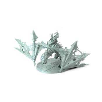 high detail 3D printed demon fantasy creature figurine with jagged wings and infernal design for tabletop games