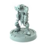 3D-printed fantasy miniature Tired Skeleton weary from battle