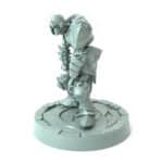 3D-printed fantasy miniature Tired Skeleton weary from battle