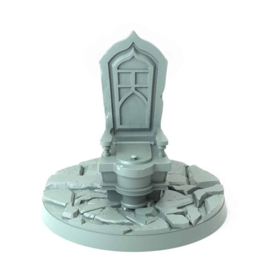 Toilet 3D-printed Gothic-style stone toilet with intricate carvings tabletop decor