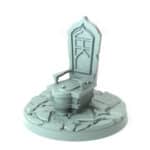 Toilet 3D-printed Gothic-style stone toilet with intricate carvings tabletop decor