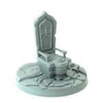 Toilet 3D-printed Gothic-style stone toilet with intricate carvings tabletop decor