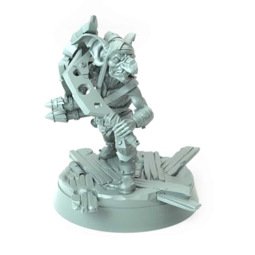 Tosser G Shield n Stab goblin fantasy 3D printed miniature for tabletop games