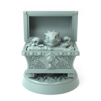 Treasure A Trinkets 3D printed dwarven treasure chest with skulls and trinkets