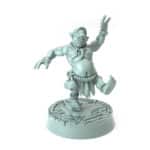 3D-printed fantasy miniature Tripping Over Cyclops in a humorous pose