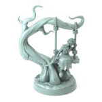 Twisted Tommy 3D-printed haunted child figure on a swing for Halloween and dark fantasy tabletop RPGs