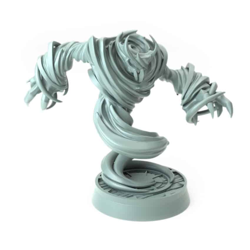 3D-printed fantasy miniature Typhoon Beast swirling elemental storm