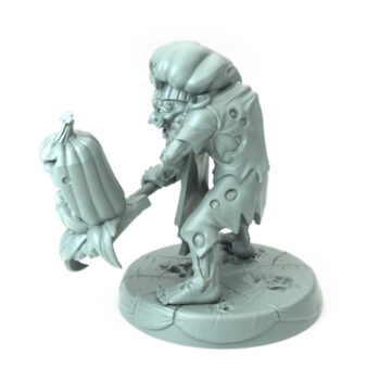 Undead Baker 3D-printed ghoulish baker wielding a sinister rolling pin for Halloween and dark fantasy tabletop RPGs