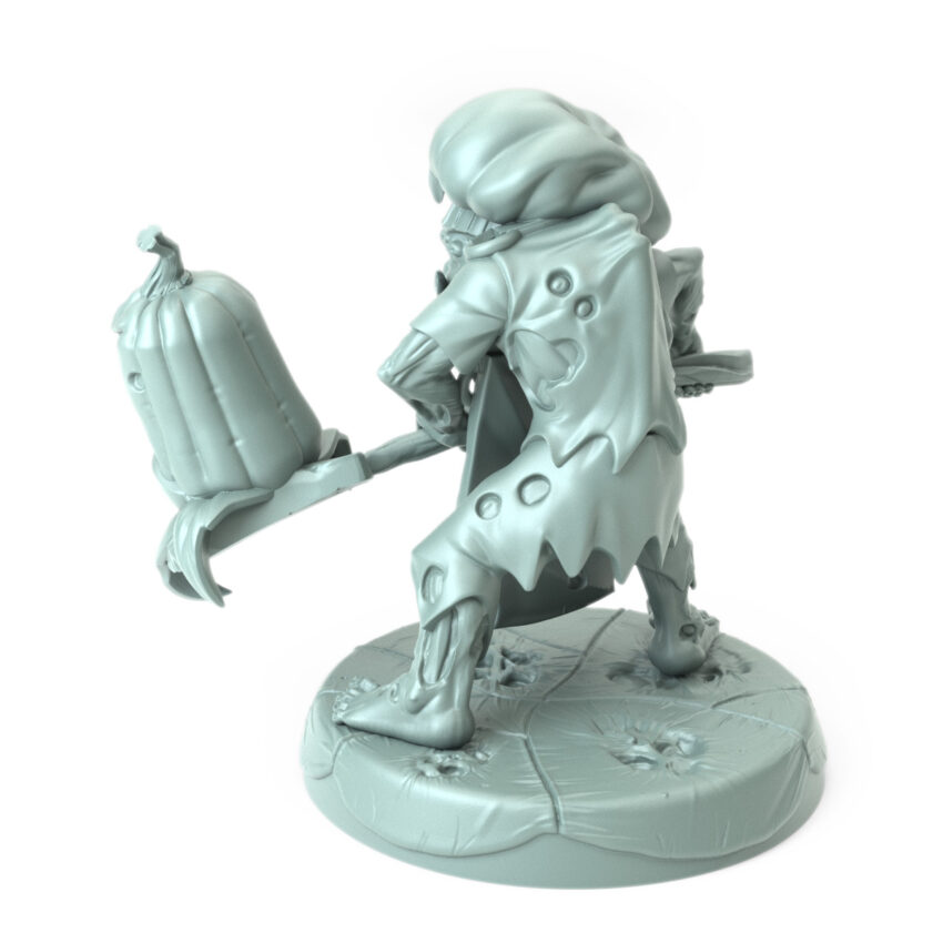 Undead Baker 3D-printed ghoulish baker wielding a sinister rolling pin for Halloween and dark fantasy tabletop RPGs