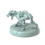 Undead Dog 3D-printed decaying dog figure for dark fantasy and Halloween-themed tabletop RPGs