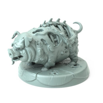 Undead Pig 3D-printed decaying pig model for dark fantasy and Halloween-themed tabletop RPGs