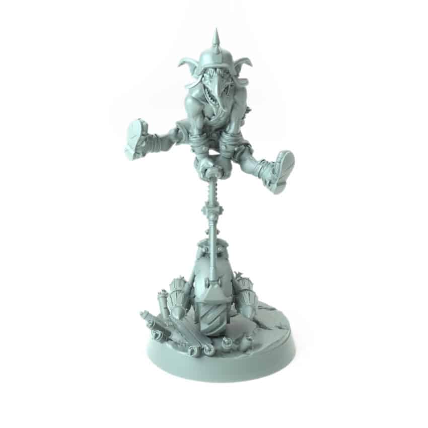 Unicycle Pose B Wild Wheelin Split goblin fantasy 3D printed miniature for tabletop games