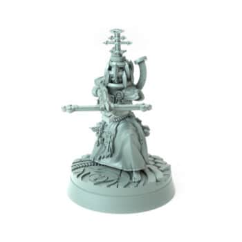 high detail 3D printed battle nun miniature with crossbow weapon for tabletop games