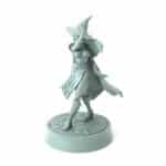 3D-printed fantasy miniature Zephyra walking with a flowing cloak