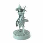 3D-printed fantasy miniature Zephyra walking with a flowing cloak